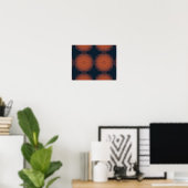 Oranje, moderne geometrische bloemabstractie poster (Thuiskantoor)