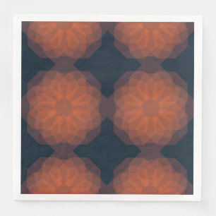 Oranje, moderne geometrische bloemabstractie servet