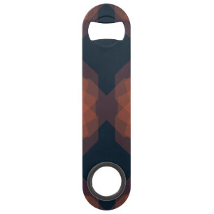 Oranje, moderne geometrische bloemabstractie speed flessenopener