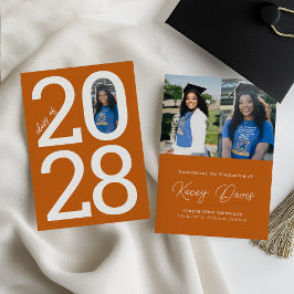 Oranje Moderne Klasse Jaar van en Foto Afstuderen Aankondiging