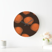 Oranje, moderne, koele, trendy abstracte bloemen grote klok (Huis)