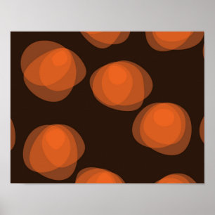 Oranje, moderne, koele, trendy abstracte bloemen poster