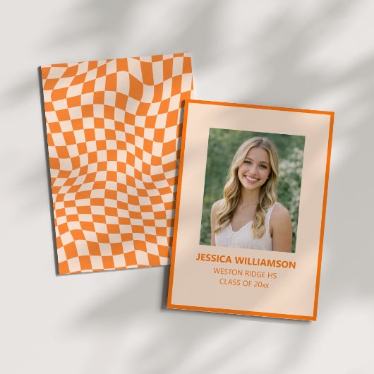 Oranje Moderne Retro Afstuderen 2026 Foto Aankondiging