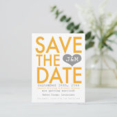 Oranje Moderne Save the Date (Staand voorkant)