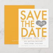 Oranje Moderne Save the Date (Voorkant / Achterkant)