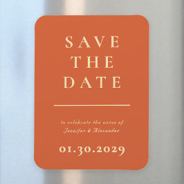 Oranje moderne save the date magneet
