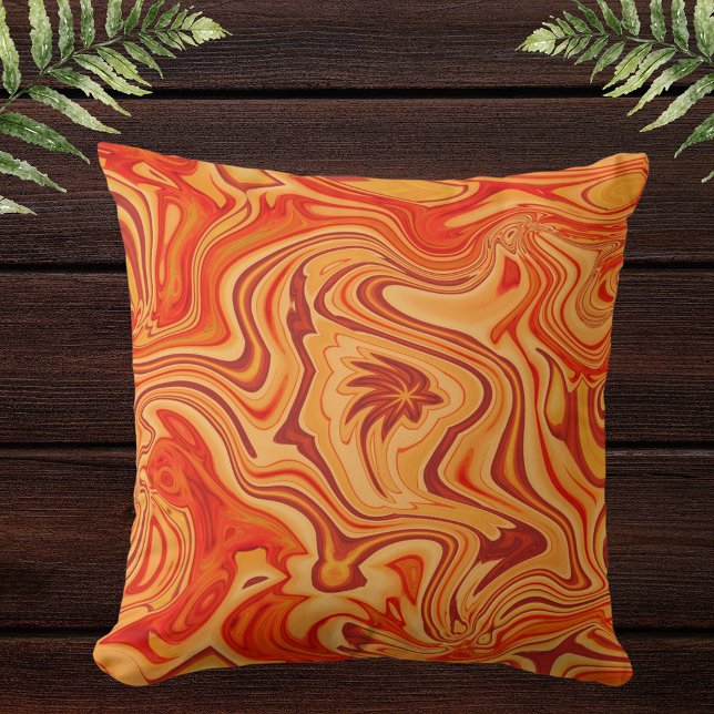 Oranje Moderne Unieke Abstracte Decoratie Kussen (Creator heeft geüpload)