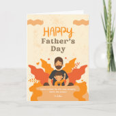 Oranje moderne vader en zoon | Happy Vaderdag Kaart (Voorkant)