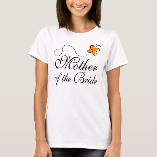 Oranje moeder van de bruid t-shirt (Voorkant)
