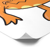 oranje mohawk monster vele ogen poster (Hoek)