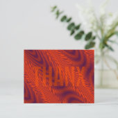 Oranje moiré Stripes Optische illusie Moderne THAN Feestdagenkaart (Staand voorkant)