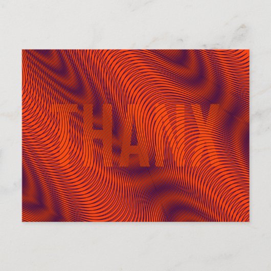 Oranje moiré Stripes Optische illusie Moderne THAN Feestdagenkaart (Voorkant)