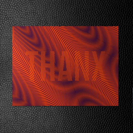 Oranje moiré Stripes Optische illusie Moderne THAN Feestdagenkaart