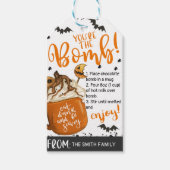 Oranje Mok Halloween Uw Bomb Hot Chocolate Cadeaulabel (Voorkant)