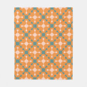Oranje Molecule Shape Geometrische Retro Patroon Fleece Deken (Voorkant)
