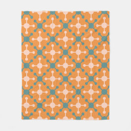 Oranje Molecule Shape Geometrische Retro Patroon Fleece Deken