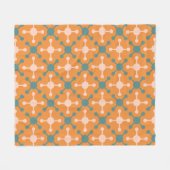 Oranje Molecule Shape Geometrische Retro Patroon Fleece Deken (Voorkant (Horizontaal))