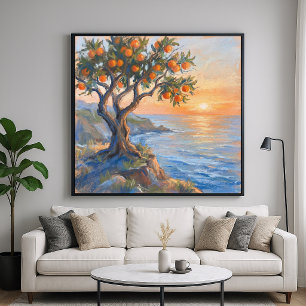 Oranje Moment - Pastel Impressionistische Stijl Sc Poster