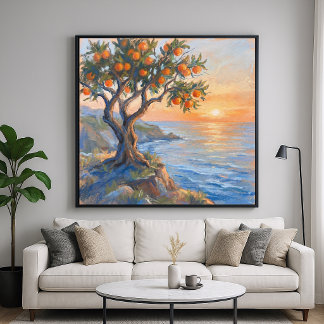 Oranje Moment - Pastel Impressionistische Stijl Sc Poster