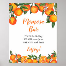 Oranje Momosa Bar Baby shower Drink Teken