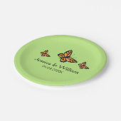 Oranje Monarch Butterflies Wedding Papieren Bordje (Gekanteld)