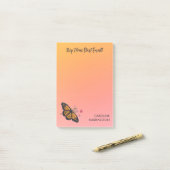 Oranje Monarch Butterfly  Inspirerend Post-it® Notes (Op bureau)