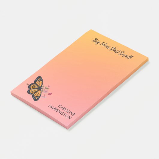 Oranje Monarch Butterfly  Inspirerend Post-it® Notes (Schuin)