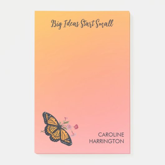 Oranje Monarch Butterfly  Inspirerend Post-it® Notes (Voorkant)