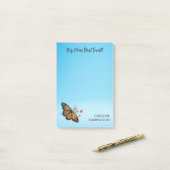 Oranje Monarch Butterfly Sky Blue Inspirerend Post-it® Notes (Op bureau)