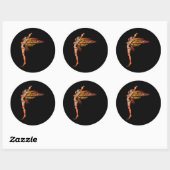 Oranje Monarch Pixie Vlinder Fairy 2 - Ronde Sticker (Vel)