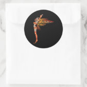 Oranje Monarch Pixie Vlinder Fairy 2 - Ronde Sticker (Tas)