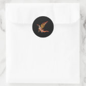 Oranje Monarch Pixie Vlinder Fairy 3 - Ronde Sticker (Tas)