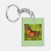 Oranje monarch sleutelhanger (Voorkant Links)