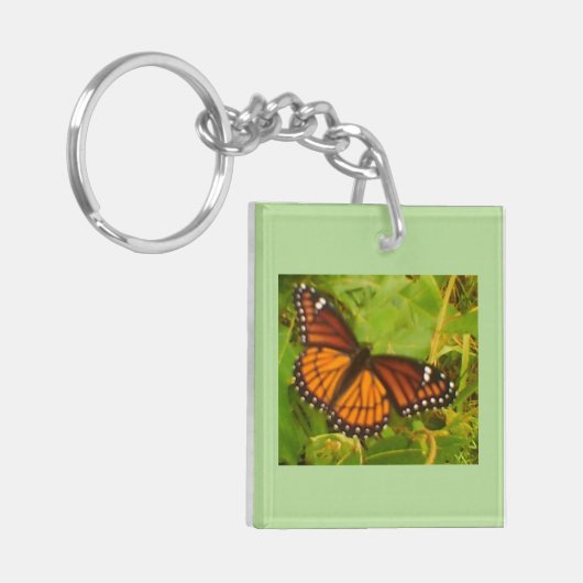 Oranje monarch sleutelhanger (Voorkant Links)