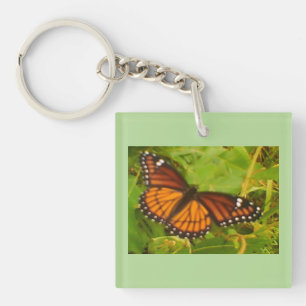 Oranje monarch sleutelhanger