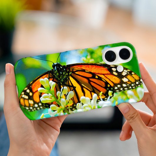 Oranje monarch vlinder foto stijlvol modern vet Case-Mate iPhone case