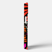 Oranje Monarch Vlinder Telefoon Case roze zwart (Achterkant / Rechts)