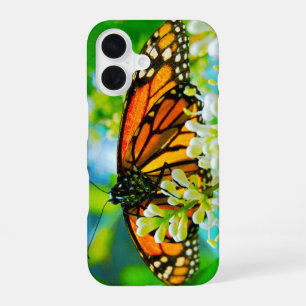 Oranje monarchvlinder foto stijlvol modern moedig iPhone 16 hoesje