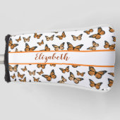 oranje monarchvlinder met aangepaste naam golfheadcover (Voorkant)
