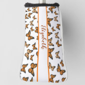 oranje monarchvlinder met aangepaste naam golfheadcover (Draai 90)