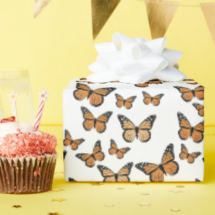 Oranje monarchvlinderpatroon cadeaupapier