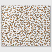 Oranje monarchvlinderpatroon cadeaupapier (Vlak)