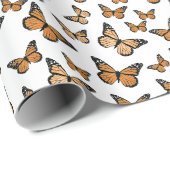 Oranje monarchvlinderpatroon cadeaupapier (Rol Hoek)