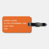 Oranje monboogvlinder bagagelabel (Achterkant horizontaal)