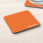Oranje monboogvlinder bier onderzetter (Linkerzijde)