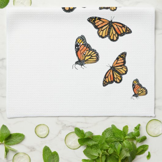 Oranje monboogvlinder natuur in het wild theedoek (Gevouwen)