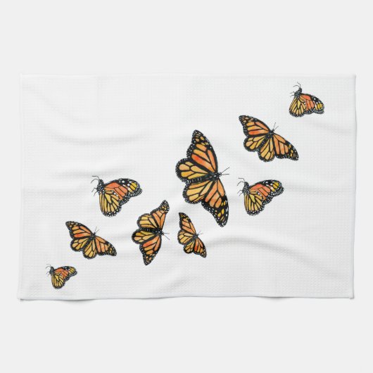 Oranje monboogvlinder natuur in het wild theedoek (Horizontaal)