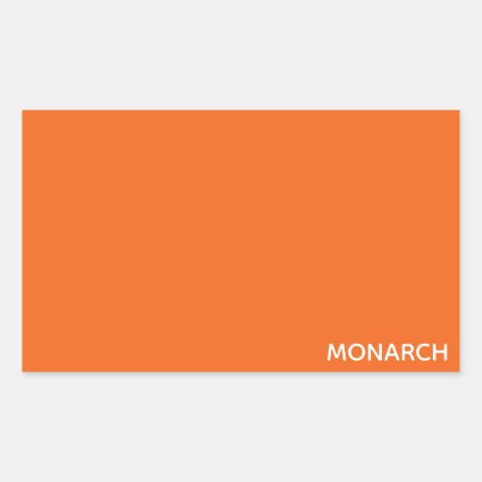 Oranje monboogvlinder rechthoekige sticker (Voorkant)
