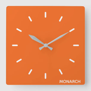 Oranje monboogvlinder vierkante klok
