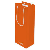 Oranje monboogvlinder wijn cadeautas (Voorkant Gekanteld)